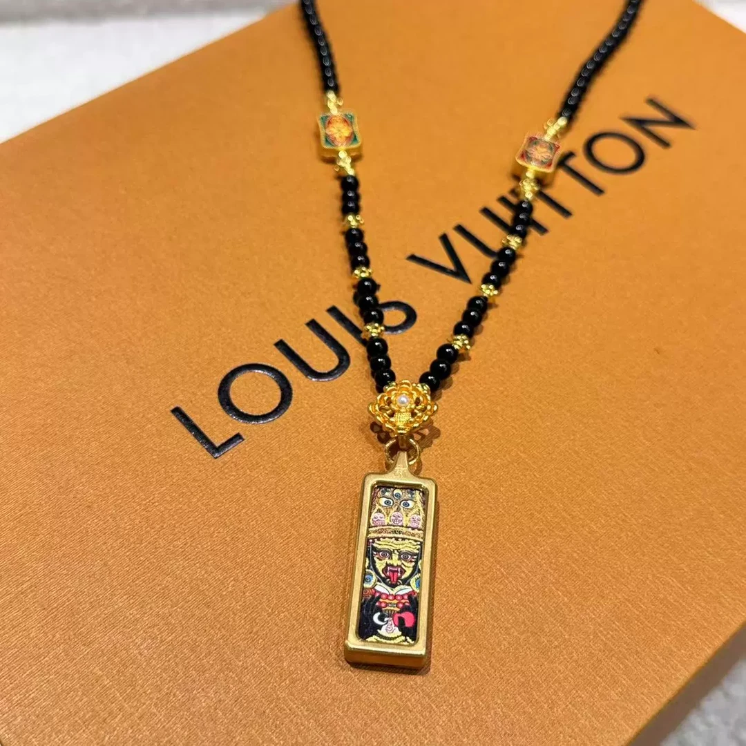 非金属亚克力项链 111新款复古百搭气质小众原创方牌项链搭配简约