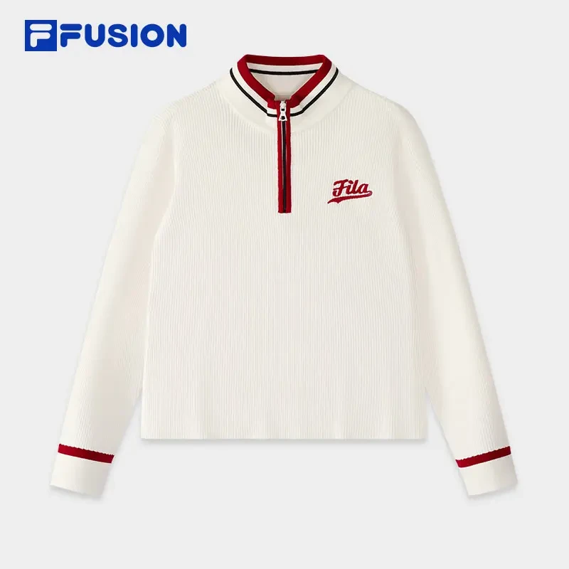 【赵露思同款】FILA斐乐潮牌女子编织衫25新款紧身毛衣T11W512404