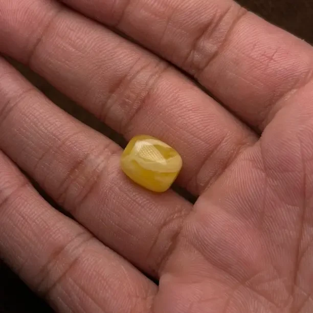 鸡油黄蜜蜡老型桶珠文玩配饰单珠