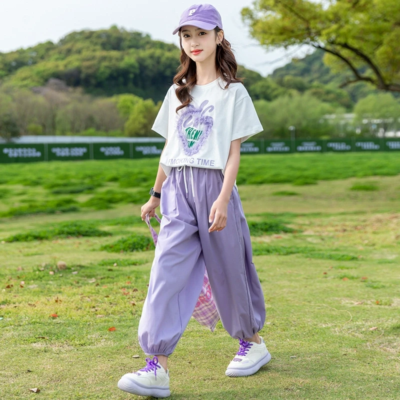 女童运动套装夏装2025新款儿童装洋气8大童夏季短袖