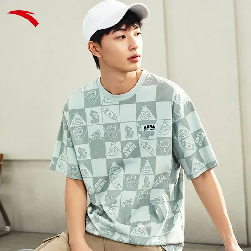 ANTA/安踏冰肤休闲运动T恤欧若风情侣宽松透气半袖上衣172528116