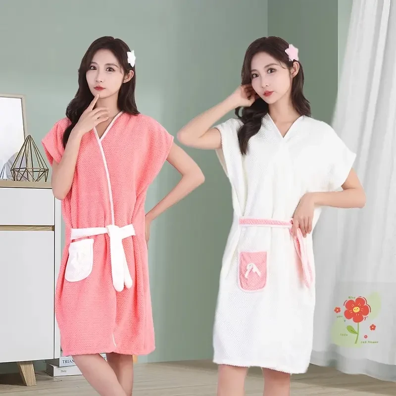 女士可穿式浴巾夏季洗澡浴袍夏天吸水速干2025新款大人浴裙家用款