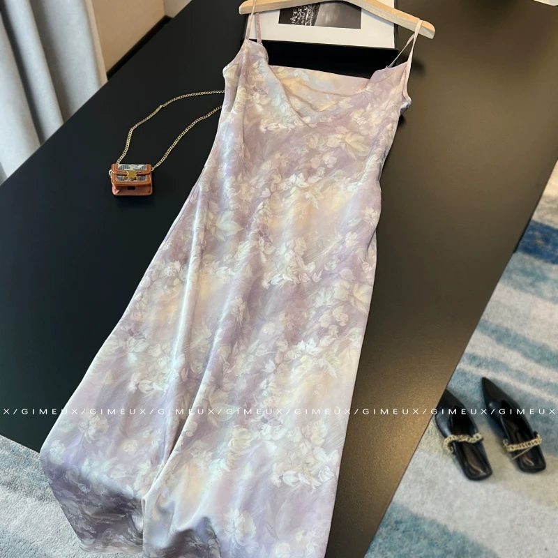 五一出游穿搭法式吊带连衣裙女2025新款高级感气质名媛高端长裙子