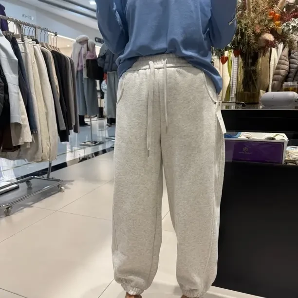 秋冬新款韩版加绒加厚休闲显瘦保暖束脚女士卫裤