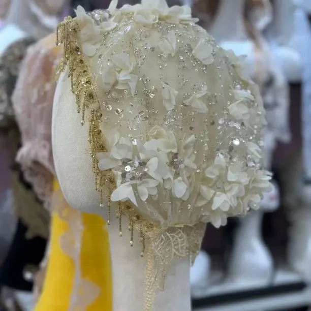 圆顶街头风四季通用无檐缝线帽子镶钻时尚流苏韩式