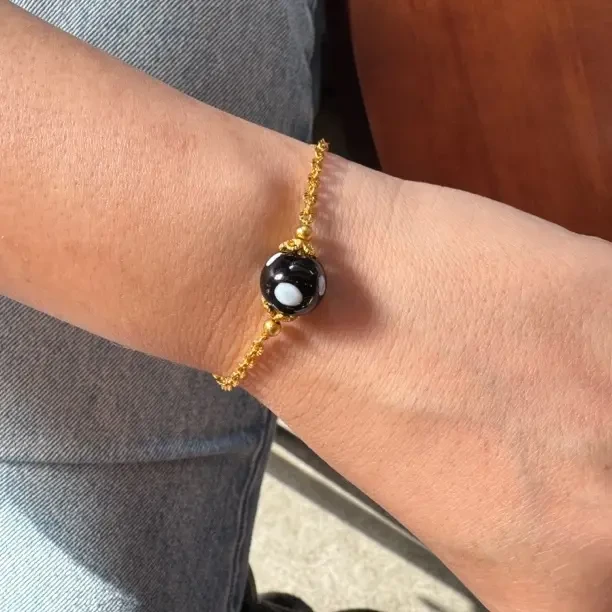 铜合金手链 斑点小石头手链