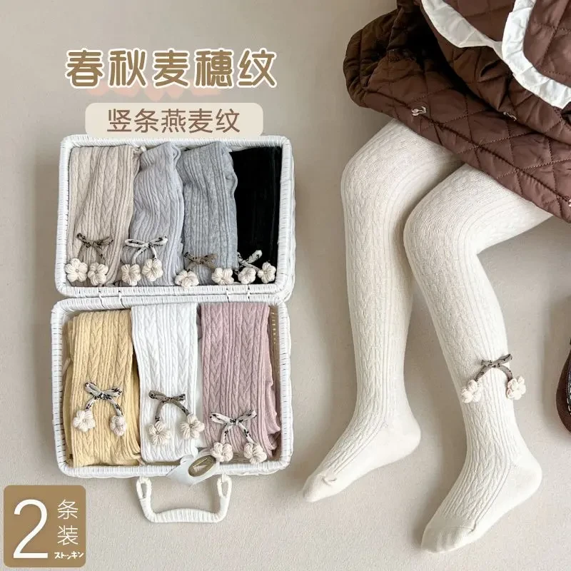 女童连裤袜针织春秋款女宝宝中厚高弹打底袜儿童连脚裤袜洋气外穿