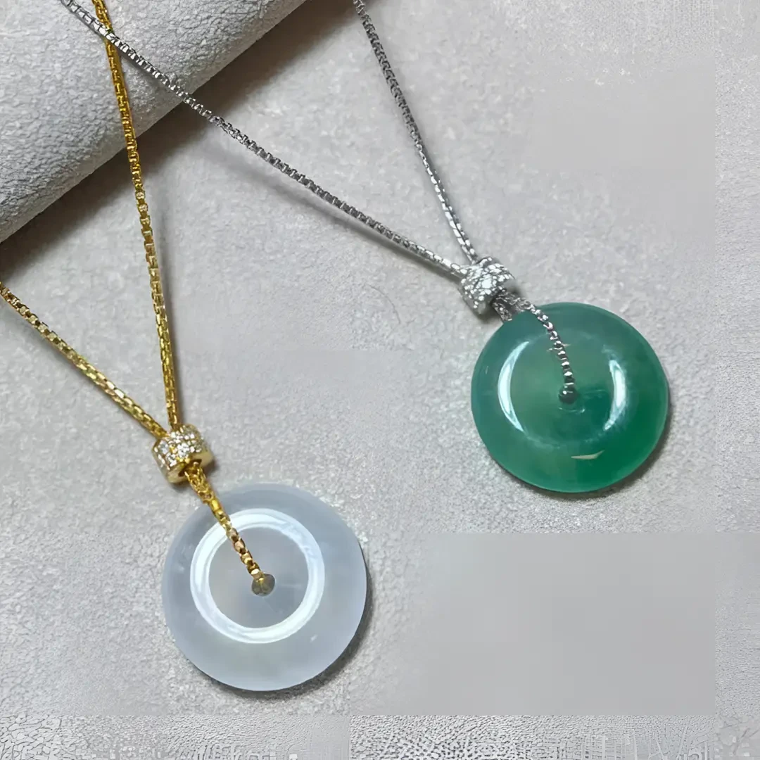 铜合金项链 穿平安扣专用链条新款万能链子黄金色挂绳扣头夹扣链