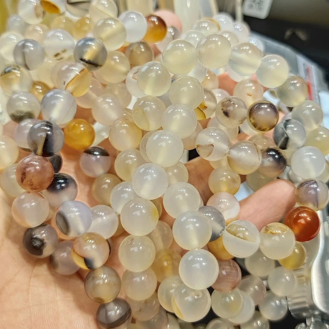 手串冰透珠精美珠串玛瑙玉髓天然意境草花卡10珠子男女款