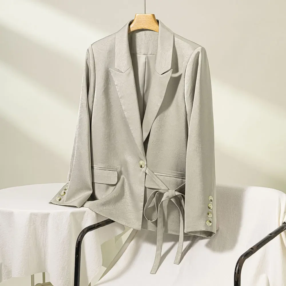 31187胖mm女装气质西装外套新中式宽松休闲外套女