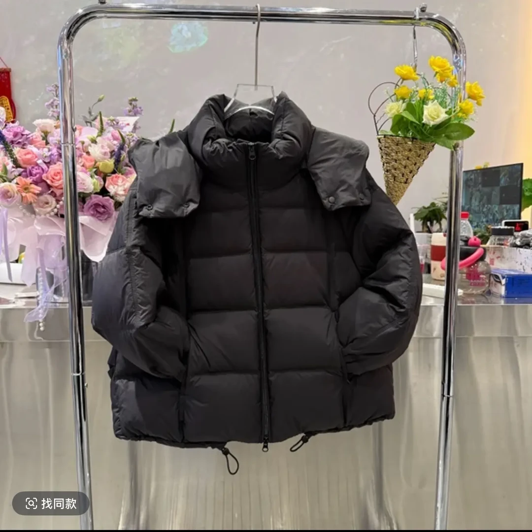 长袖短款拉链女式黑金宽松黑色加厚情侣连帽