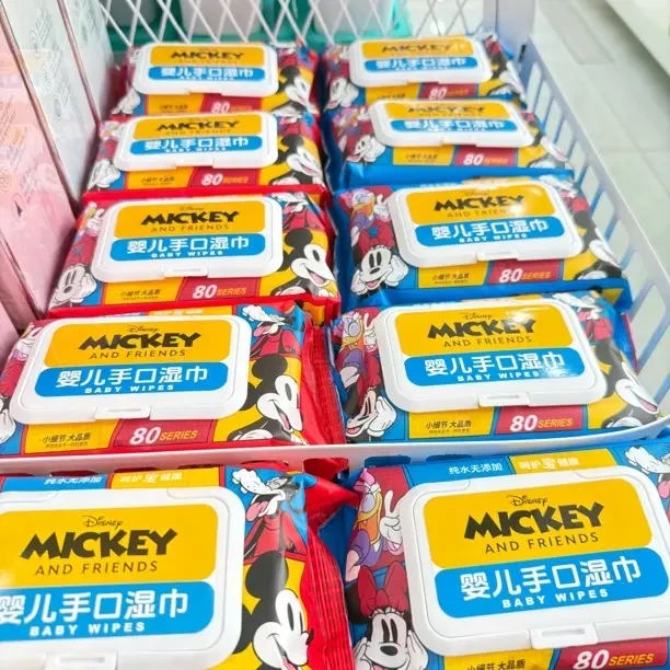 卡通婴幼儿手口柔湿巾纯水加厚大尺寸湿巾