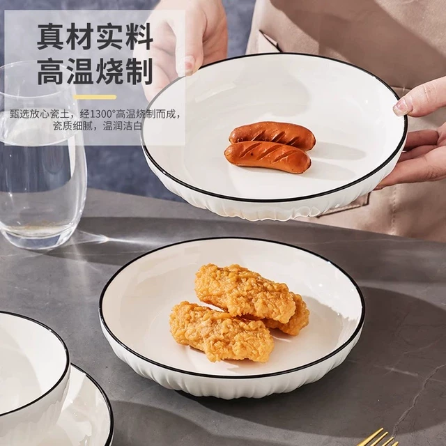 源头好货釉下彩加厚白色陶瓷盘子2025新款家用菜盘餐具餐盘碟子深