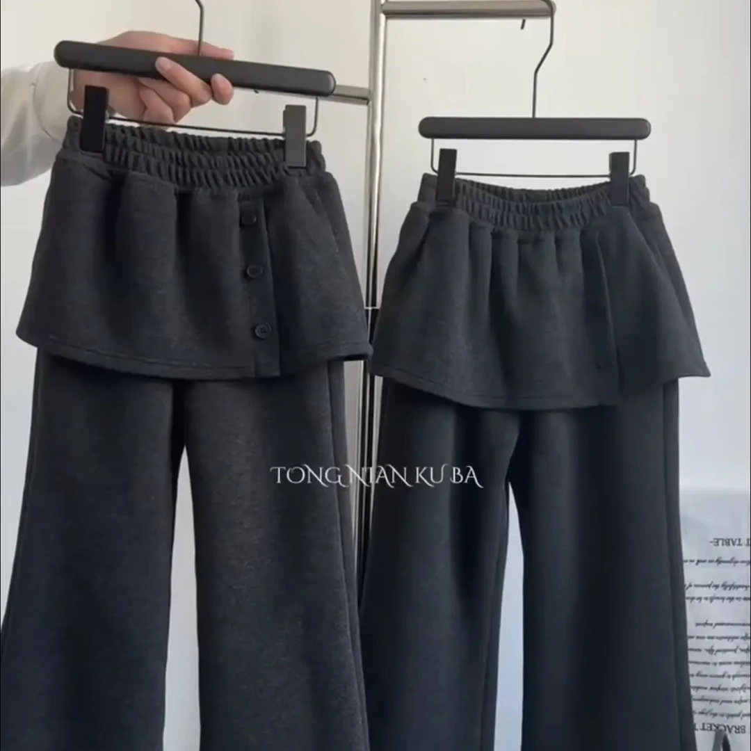 加绒！女童屁帘裙裤休闲百搭冬季新款