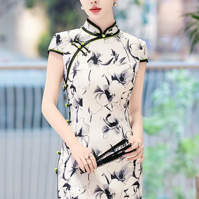 新中式绝美旗袍夏装民国风2025新款晚礼服日常可穿老上海长裙高端