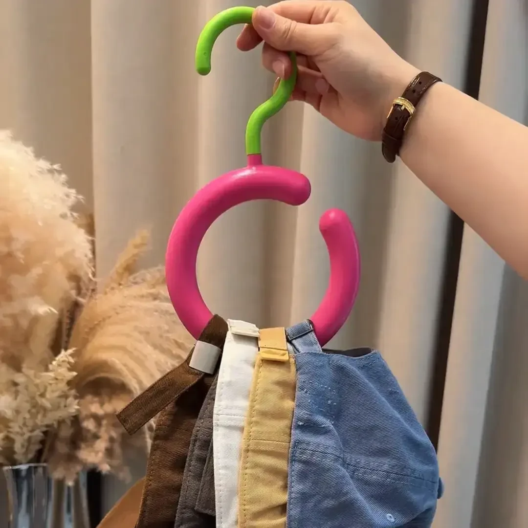 围巾架家用卧室多功能可旋转挂钩服装店多巴胺圆形丝巾领带展示架