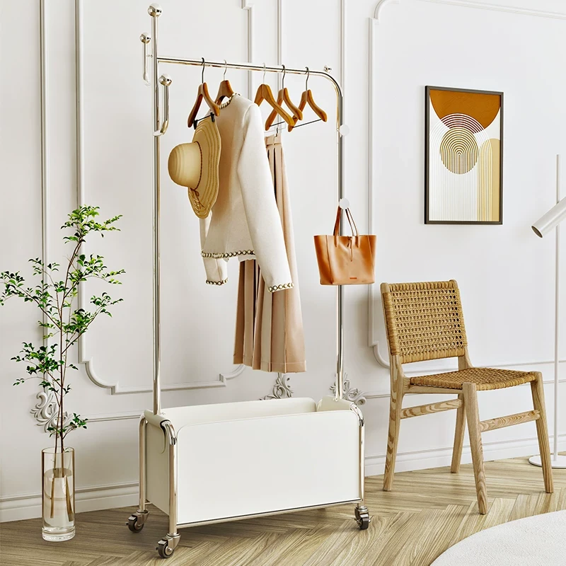 Minehouse衣帽架落地卧室轻奢次净挂衣架脏衣篓隔夜收纳可移动