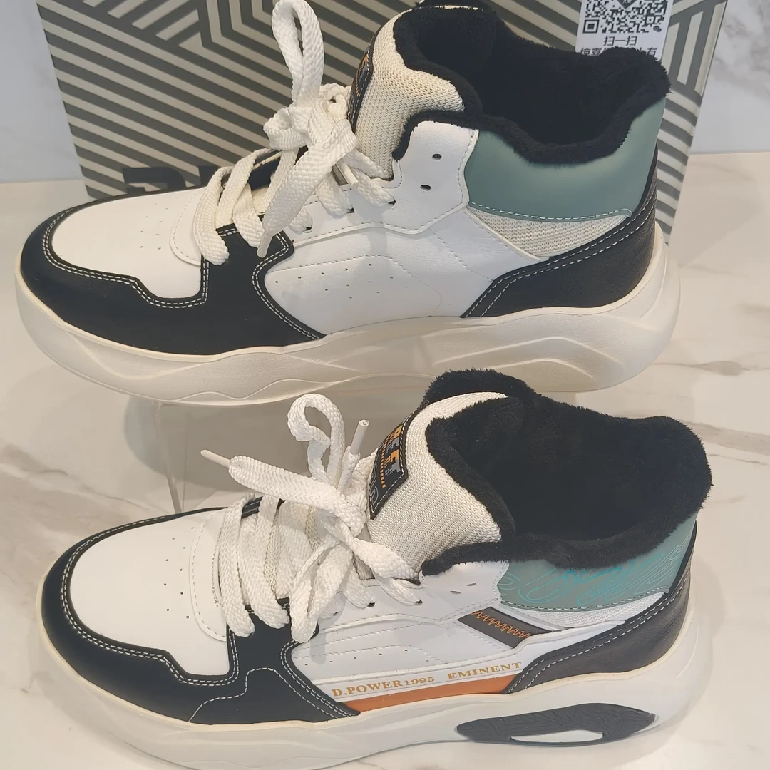 冬季高帮休闲鞋休闲风拼色