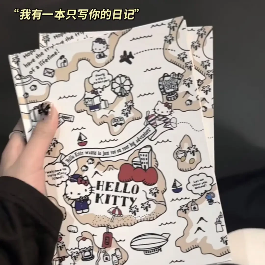 【奈奈】可爱KT猫卡通笔记本全彩页A5硬壳手账本学生日记本记事本
