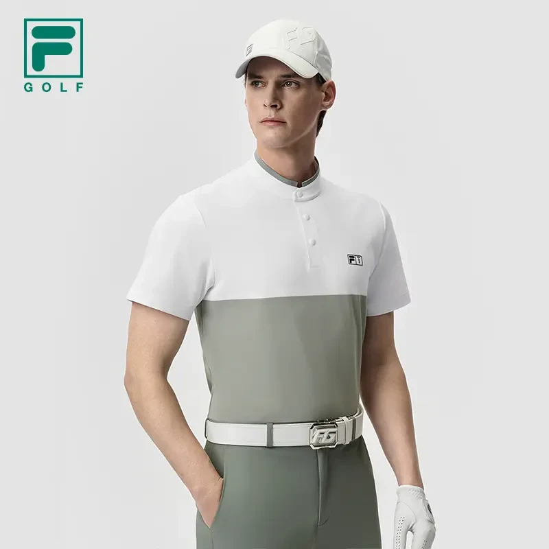 Fila/斐乐男士【GOLF速干半高领T恤】弹力运动短袖上衣A11M525129F