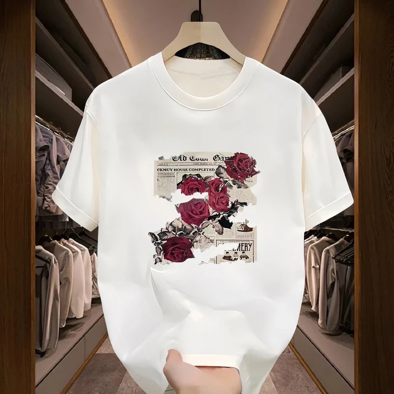 仓石一树痞帅印花短袖T恤男士2025夏季潮牌宽松时尚情侣装上衣潮