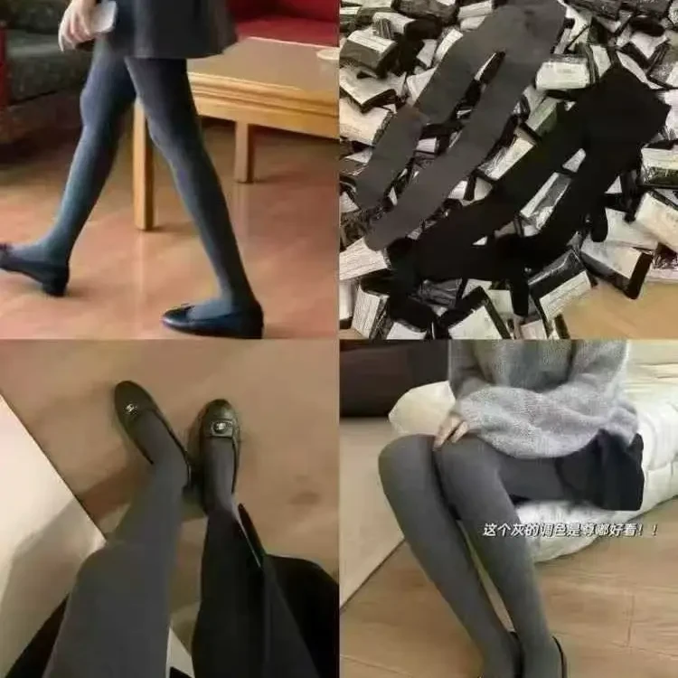 2025年竖条纹加绒打底女装裤