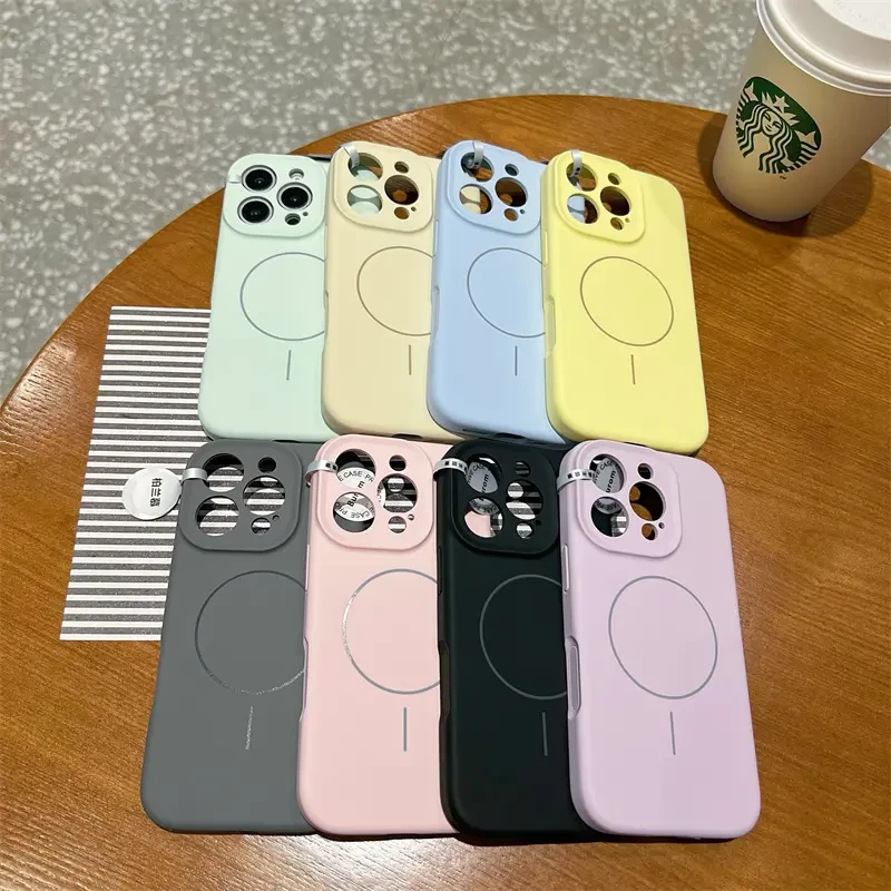 全包ai拍照按键适用苹果iPhone16promax手机壳磁吸液态硅胶情侣款