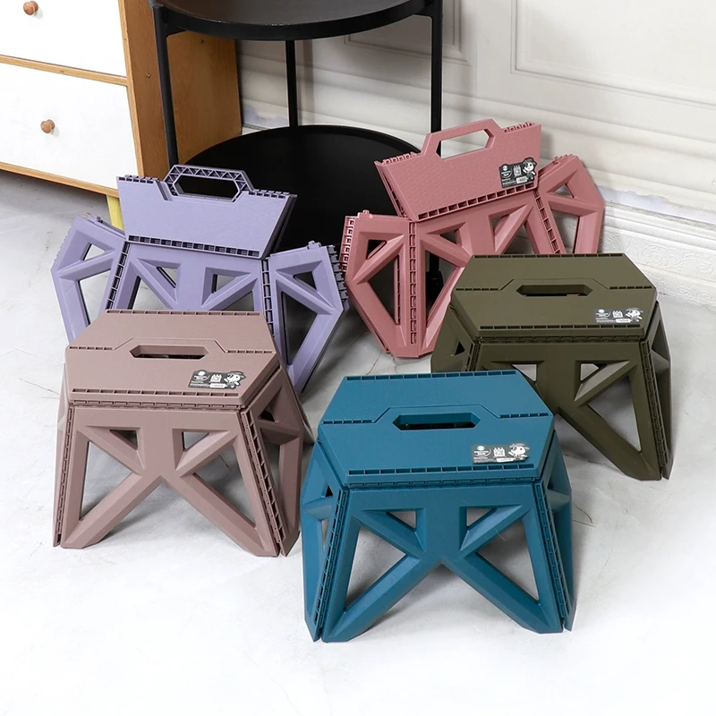 时尚折叠小凳子家用儿童塑料矮凳可叠放客厅创意可爱结实卡通板凳