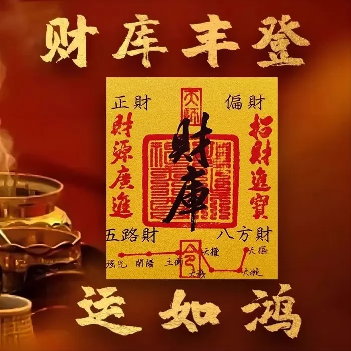 【盒装正版已祈福】2025年开财库补五路财源招财进宝手机壳内饰贴纸