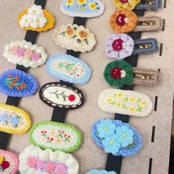 直播间拍品。选款。可爱发卡儿童编织纯手工甜美秋冬针织手工发夹