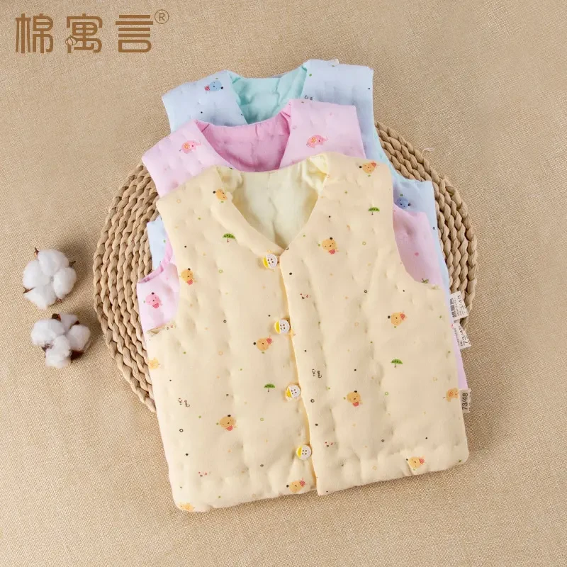 秋冬季儿童马甲男女宝宝保暖手工纯棉婴儿加棉坎肩新生儿加厚背心