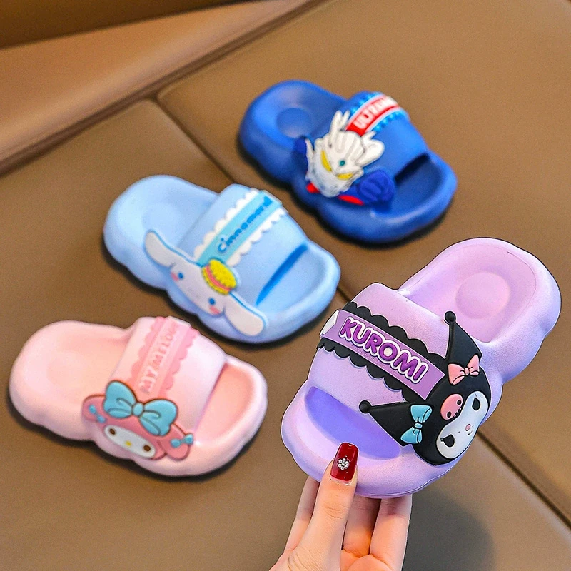 正品三丽鸥儿童拖鞋女孩夏宝宝库洛米男童室内洗澡防滑中大童凉拖
