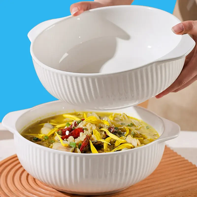 双耳汤碗2025新款高颜值特大号纯白汤碗水煮鱼装网红装网红餐具