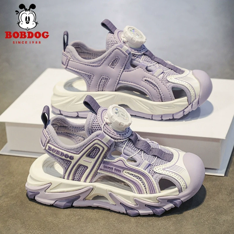 巴布豆女童鞋夏季凉鞋2025新款儿童软底防滑包头运动凉拖女孩时尚