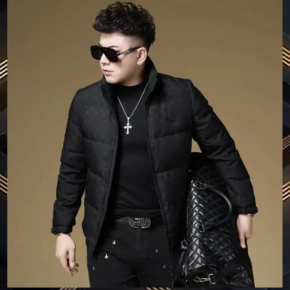 男士冬季加厚立领白鸭绒保暖休闲外套