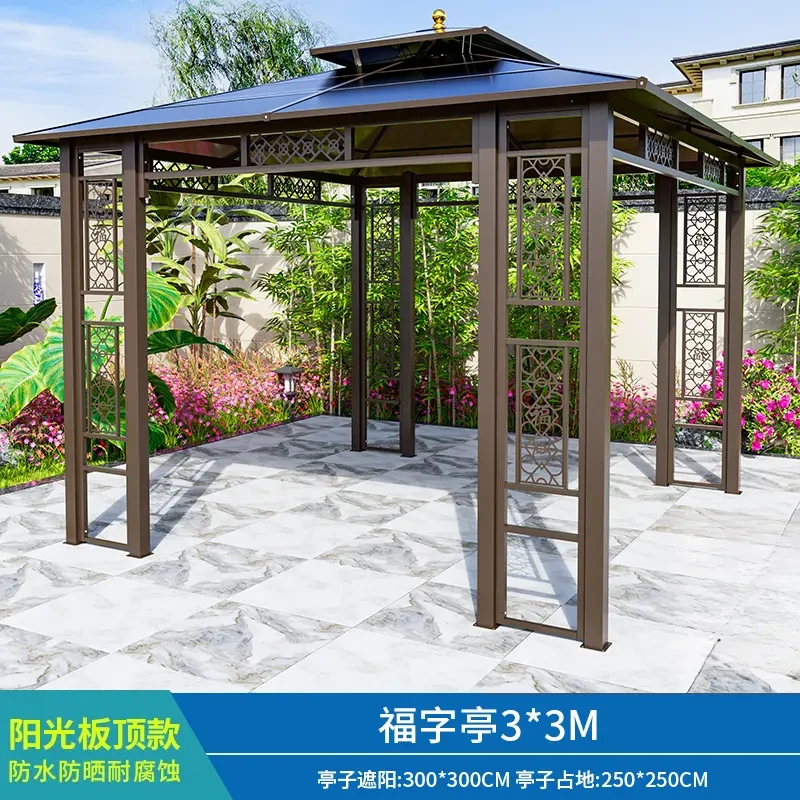 凉亭架秋千别墅中式专用防腐遮阳棚室外阳光房葡萄架凉亭户外庭院