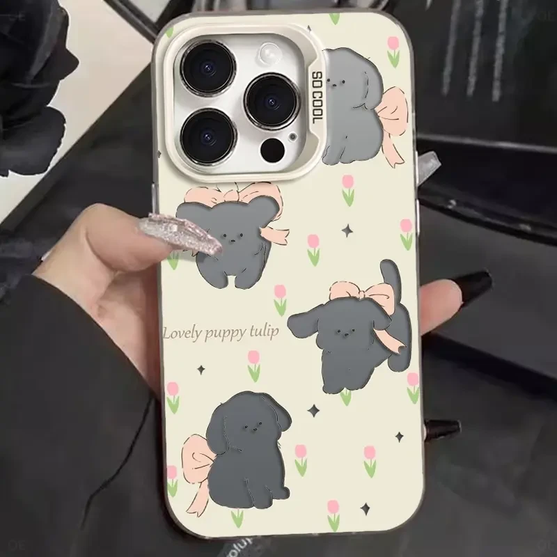 郁金香少年小狗适用苹果13promax手机壳小众iPhone11软小米手机壳