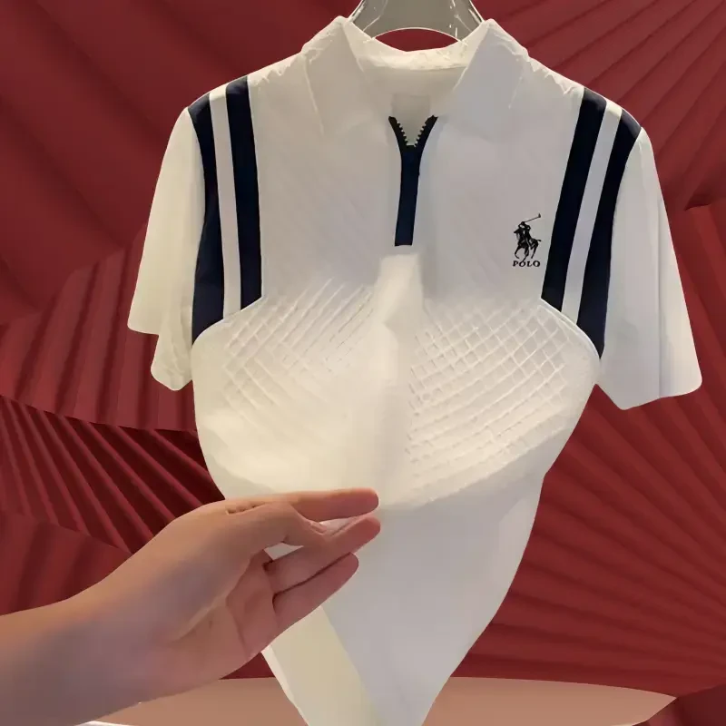 【专柜品质】2025年爆款秋季上新刺绣精致韩风夏季免烫男士Polo衫