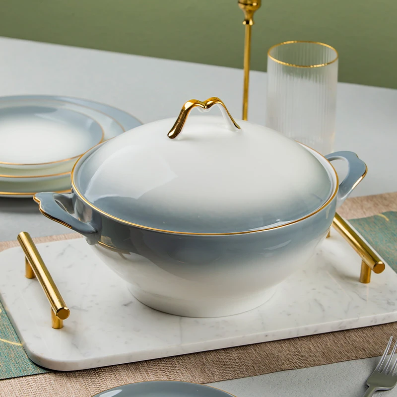 暖灰渐变 单品链接 DIY 自由搭配 正品景德镇骨瓷餐具碗碟盘子