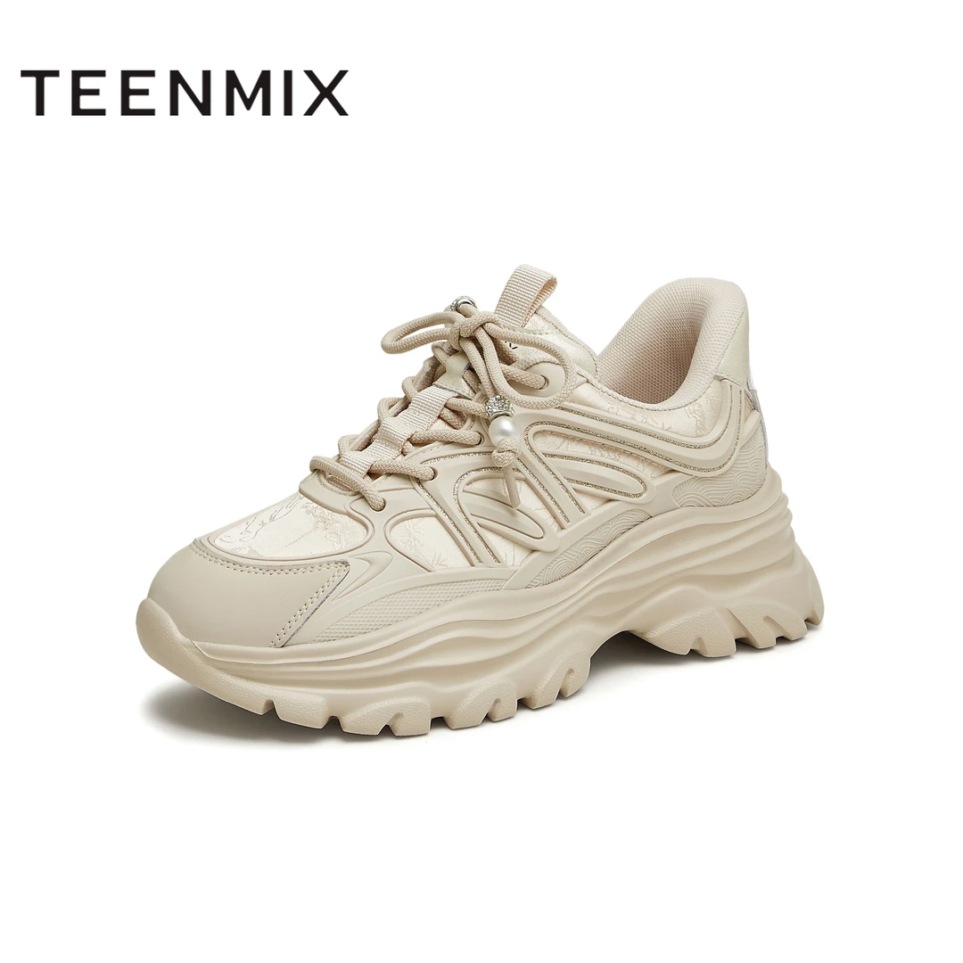 天美意秋季新款厚底增高运动休闲百搭复古时尚女鞋老爹鞋BG266CM4