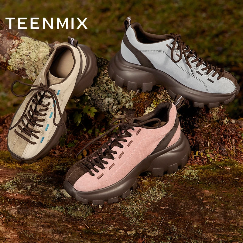 天美意女鞋25春新款休闲鞋系带百搭欧若动感风运动老爹鞋BK401AM5