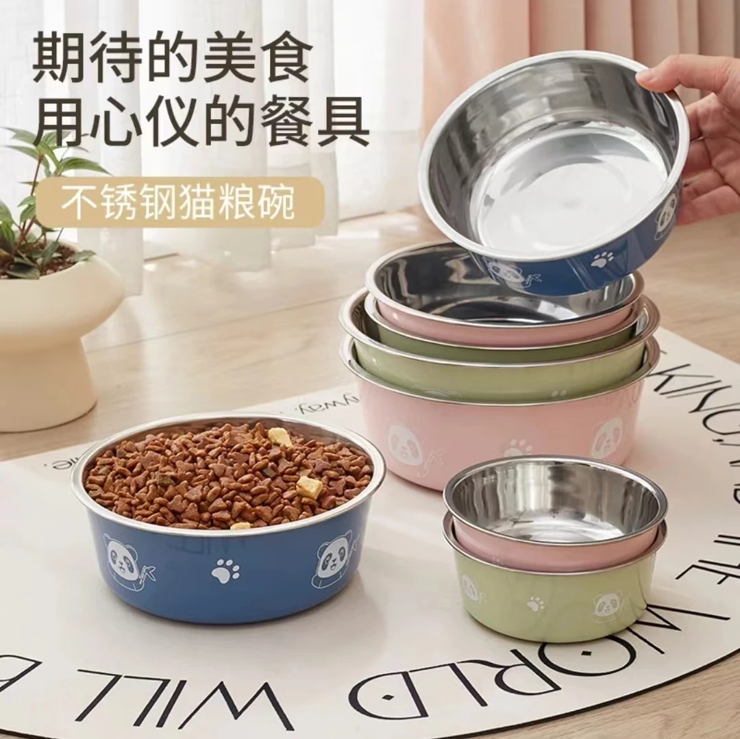 加厚双层不锈钢大号狗碗宠物碗防滑耐摔狗食盆猫狗粮碗食碗猫碗