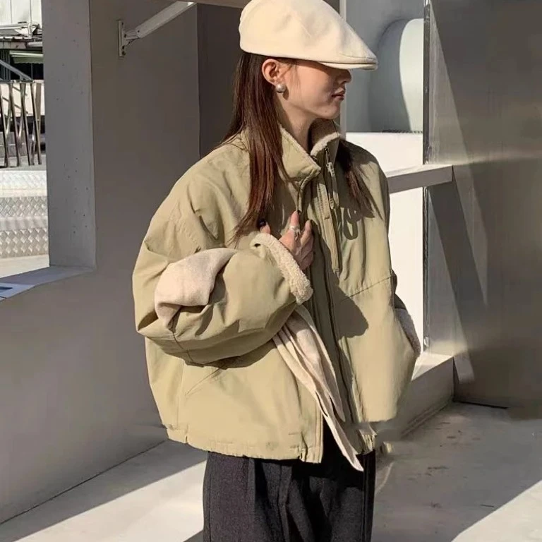 9726加绒加厚超级暖和新款棉衣外套