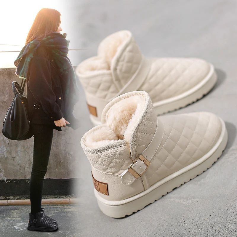雪地靴女2023年冬季新款洋气时尚棉鞋加绒加厚防水短靴子女
