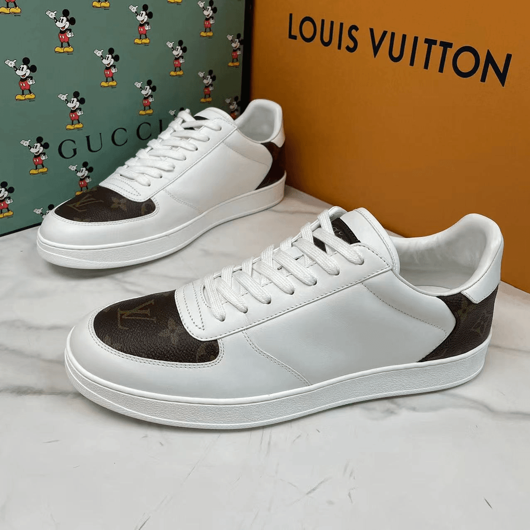 LouisVuitton/路易威登白棕老花拼接休闲低帮板鞋 42.5码/98新