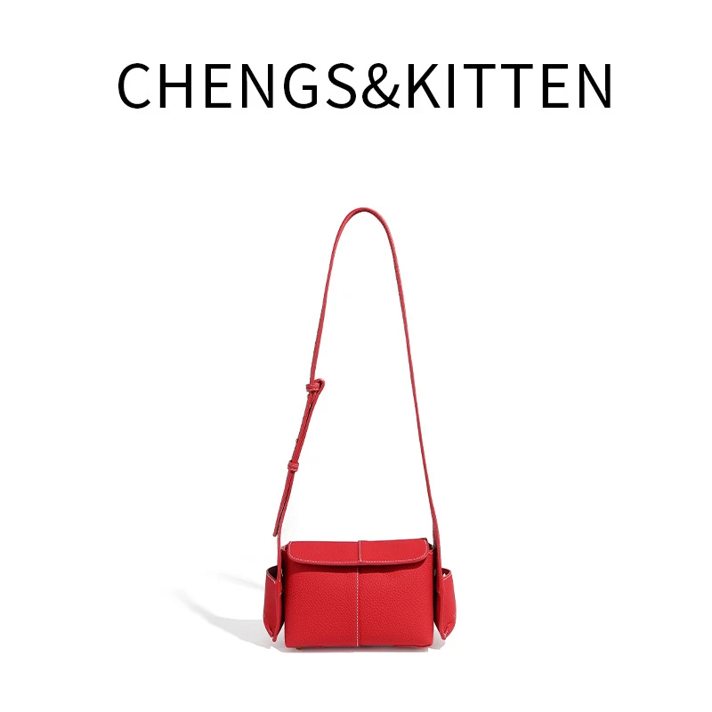 CHENGS&KITTEN[迷你屋檐包]红色质感高级品质18*9*10