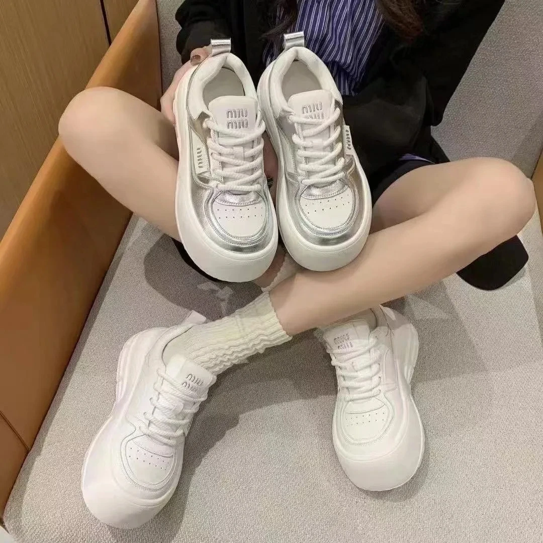 刘胖胖#娃娃头女款增高时尚韩版运动百搭松糕厚底板鞋999-5