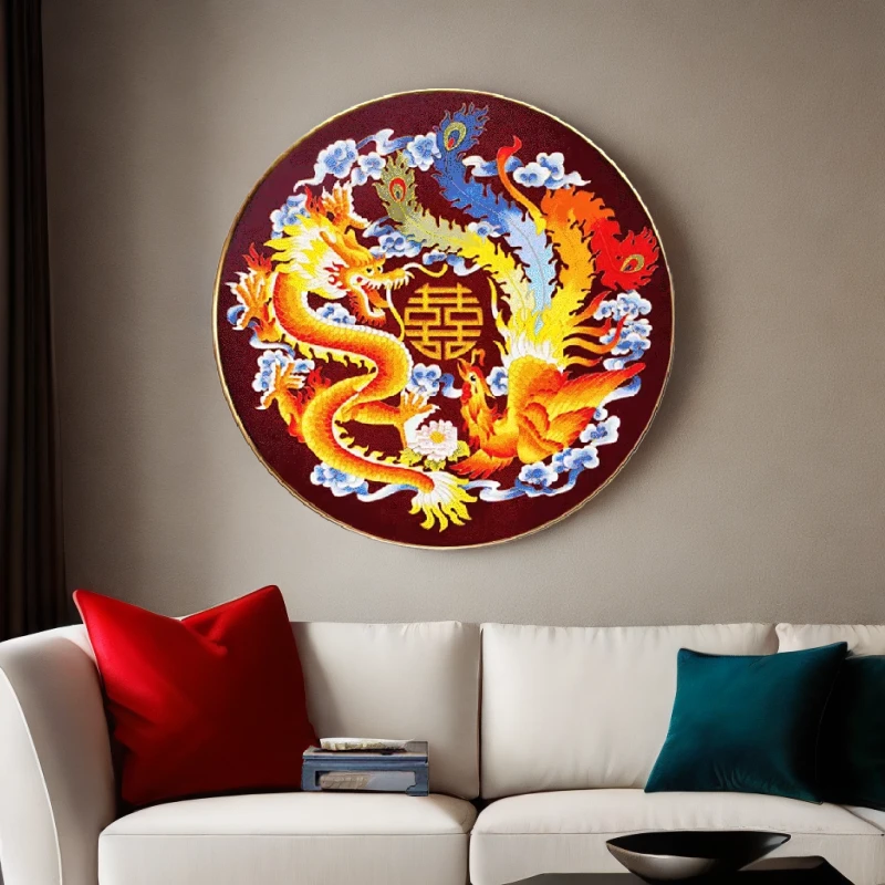 法国DMC十字绣-新中式圆形喜庆结婚龙凤双喜45色