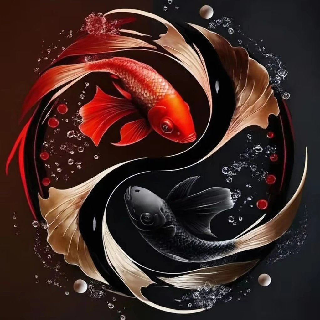 法国DMC十字绣-轻奢太极双鱼图