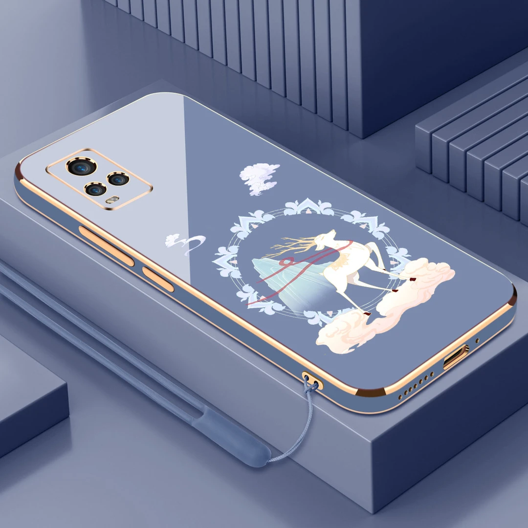 鹿踏祥云vivoiqoo7手机壳新款高端防摔男女款硅胶电镀保护壳